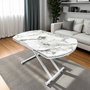 Hanah Home Mesa de Comedor Extensible Yan Yari Oval - Mármol Blanco